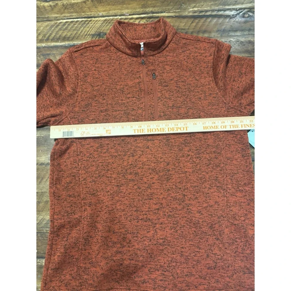 NWT Magellan Fishing Quarter Zip Men's Large Orange Fleece Pullover Sweatshirt‎